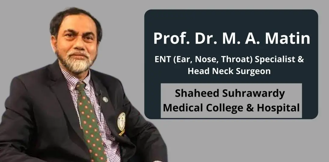Professor Dr M A Matin ENT Specialist in Dhaka