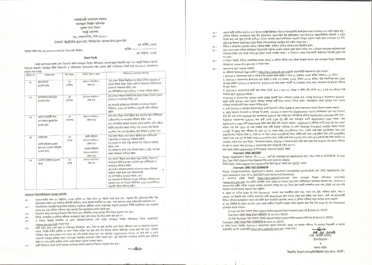 DNC Job Circular