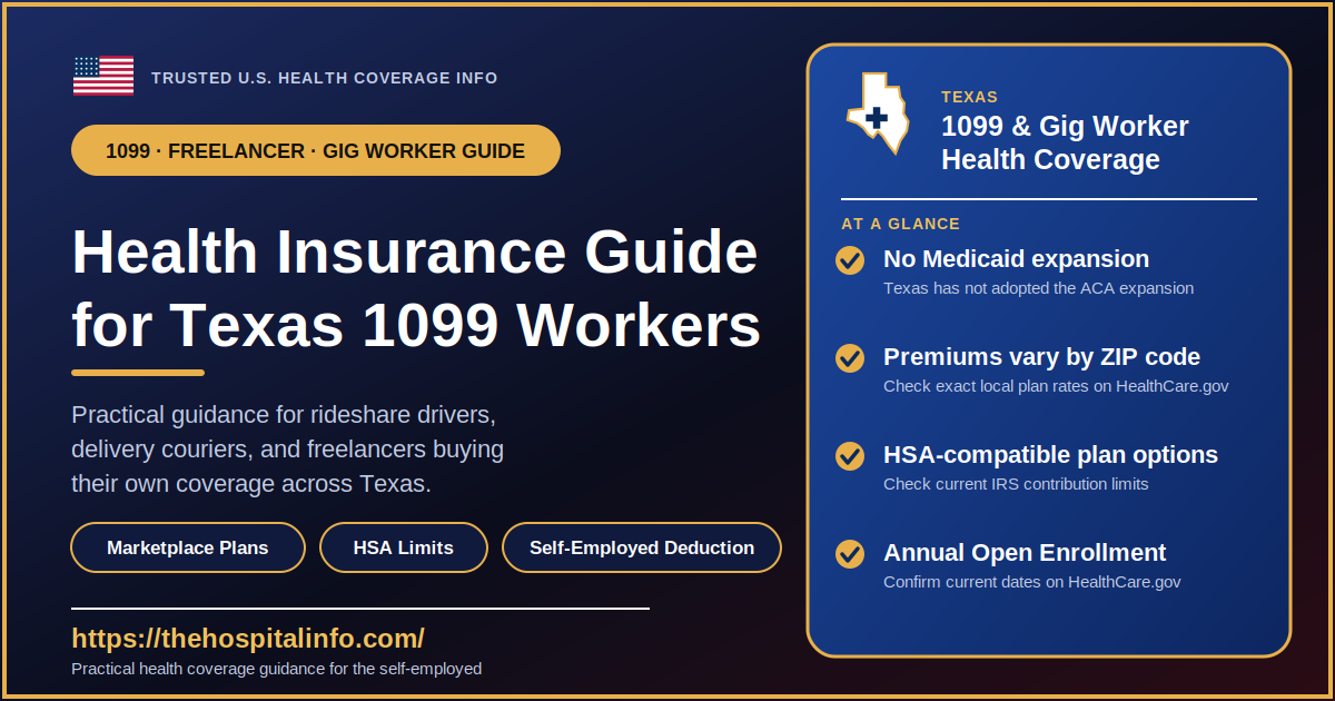 Texas 1099 Health Insurance Guide 2026 for Gig Workers and Freelancers.