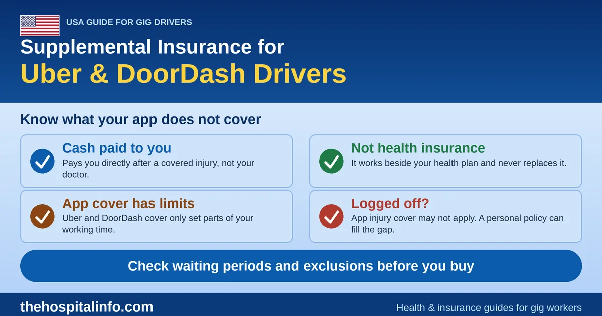 Supplemental insurance guide and coverage options for Uber and DoorDash gig drivers (2026-2027)