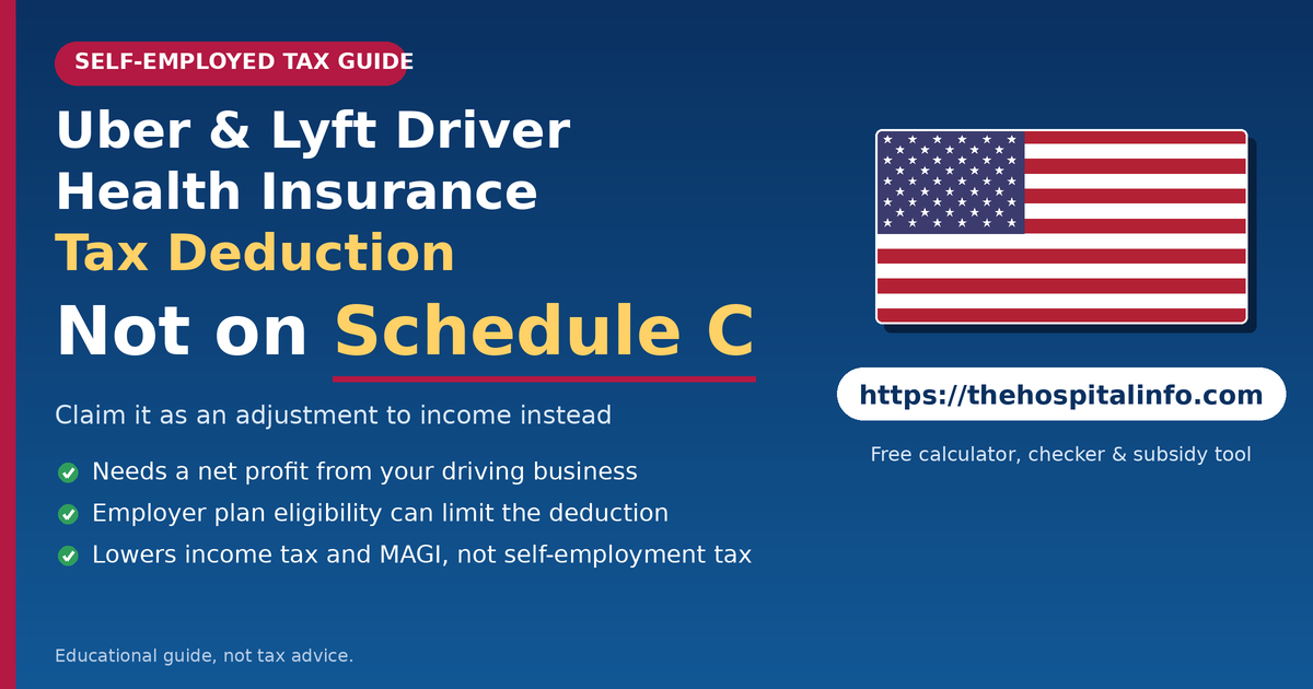 Uber and Lyft driver health insurance tax deduction guide: claim it on Schedule 1, not Schedule C (2026-2027)
